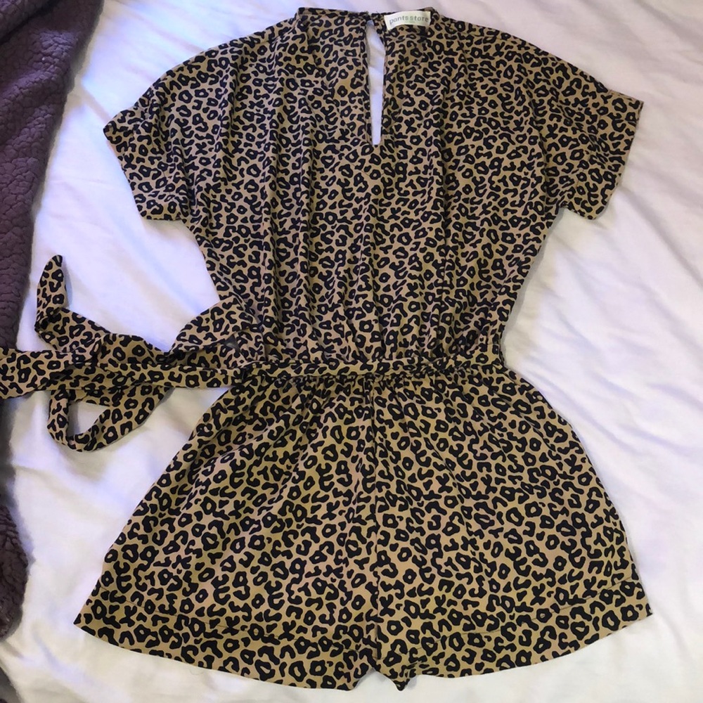 Cheetah Romper V-Cut